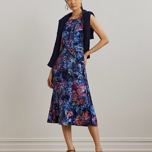 Ralph Lauren Dresses & Skirts - EUC Ralph Lauren Print Twist-Front Jersey Dress Sz 12